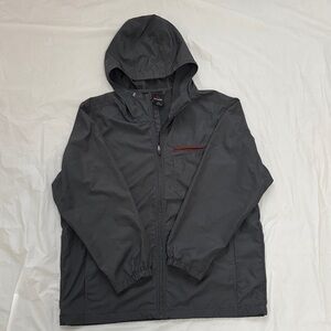 Prana Men's X-Large Dark Gray Hooded Windbreaker
